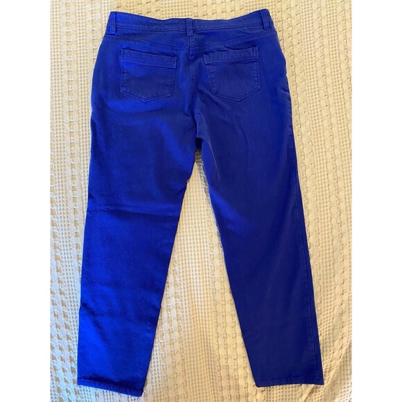 Chico’s So Slimming Womens Bright Blue Size 15R Cropped Pants Pockets - Picture 3 of 7